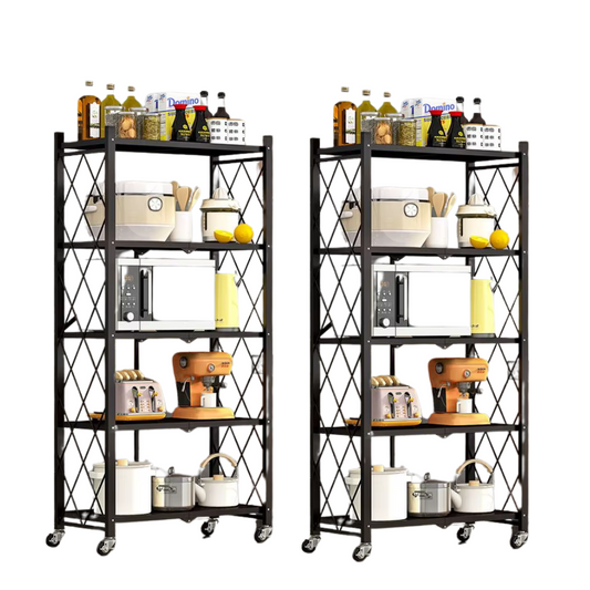 MaxOrganize™ Estantería Plegable 5 Niveles con Ruedas