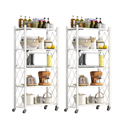 MaxOrganize™ Estantería Plegable 5 Niveles con Ruedas