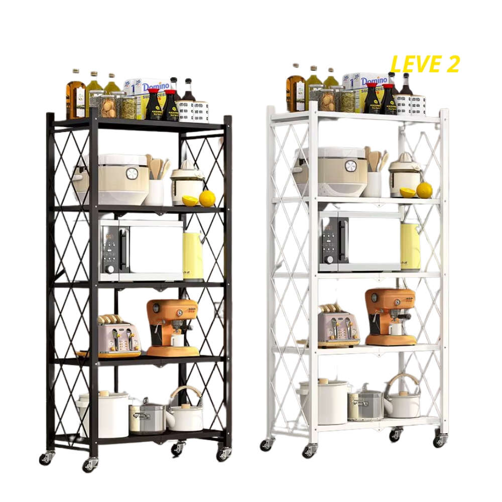 MaxOrganize™ Estantería Plegable 5 Niveles con Ruedas