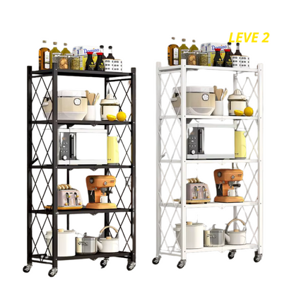 MaxOrganize™ Estantería Plegable 5 Niveles con Ruedas